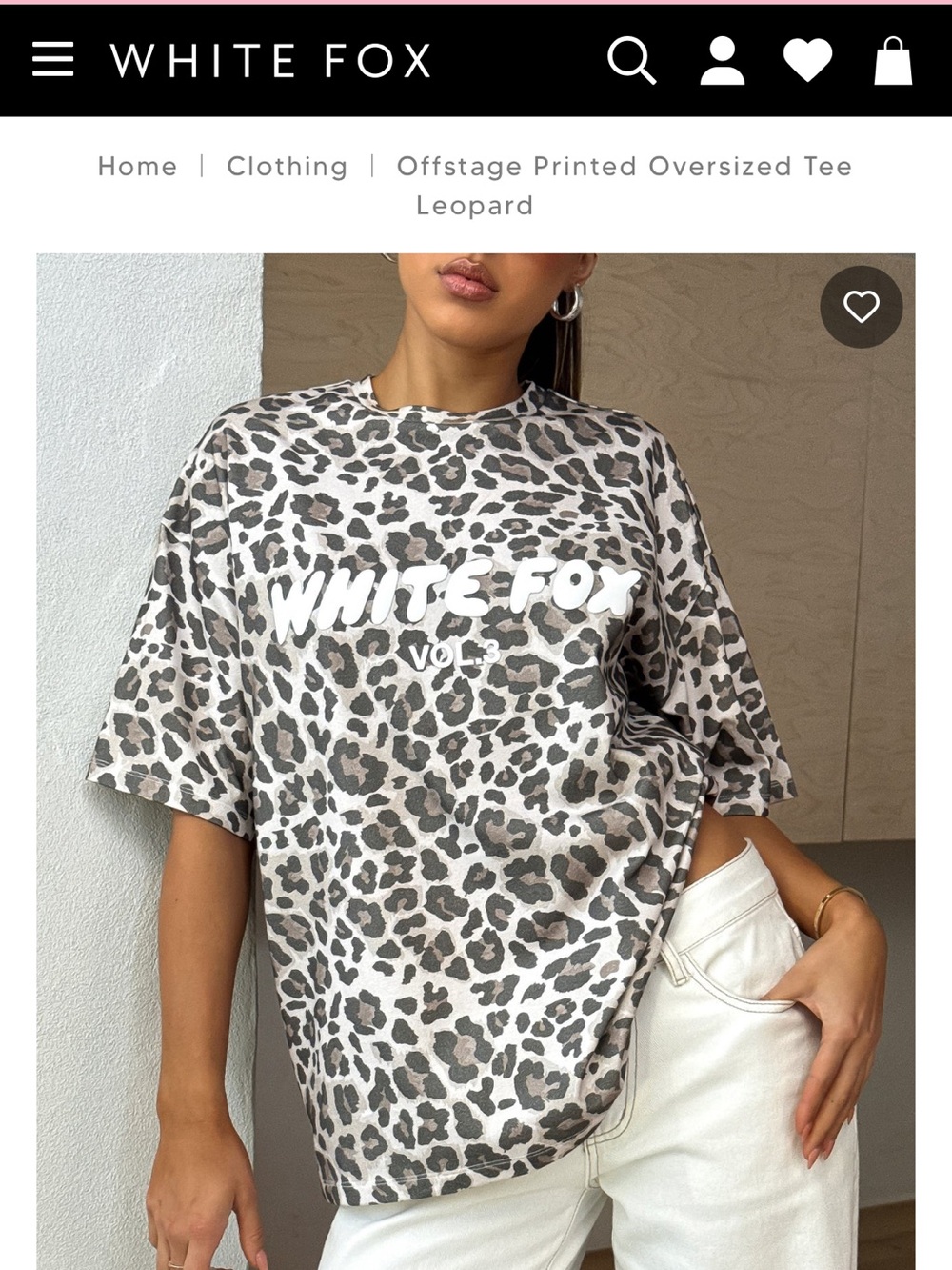 Offstage Printed Oversized Tee Leopard